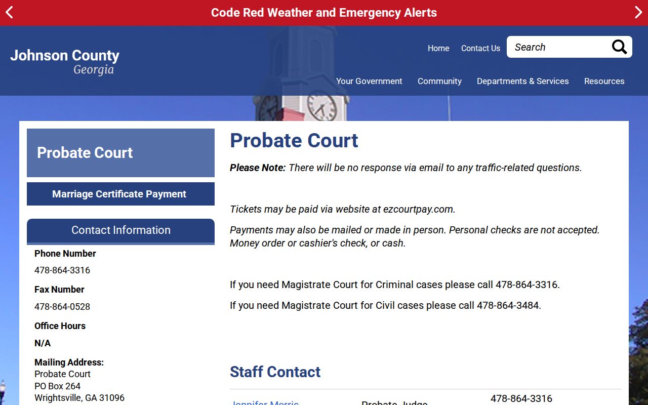 Johnson County outstanding warrants county court routing information